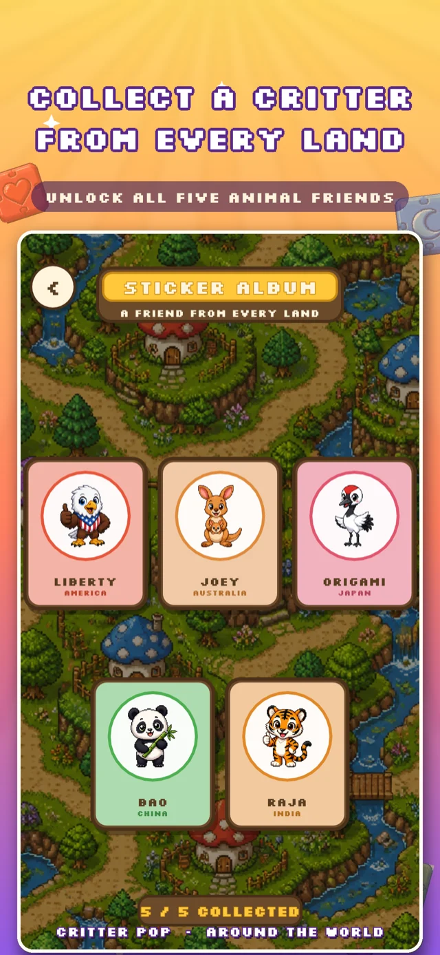 Critter Pop — collect a critter from every land