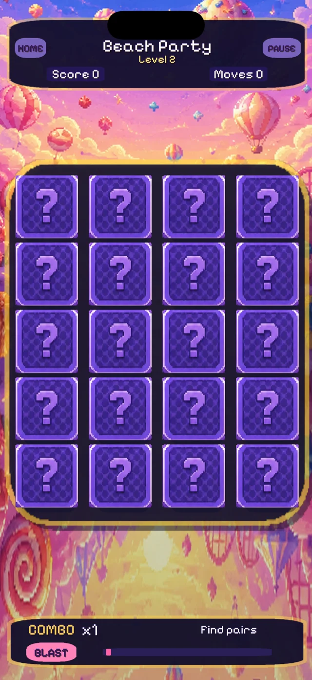 Emoji Match Blast gameplay board